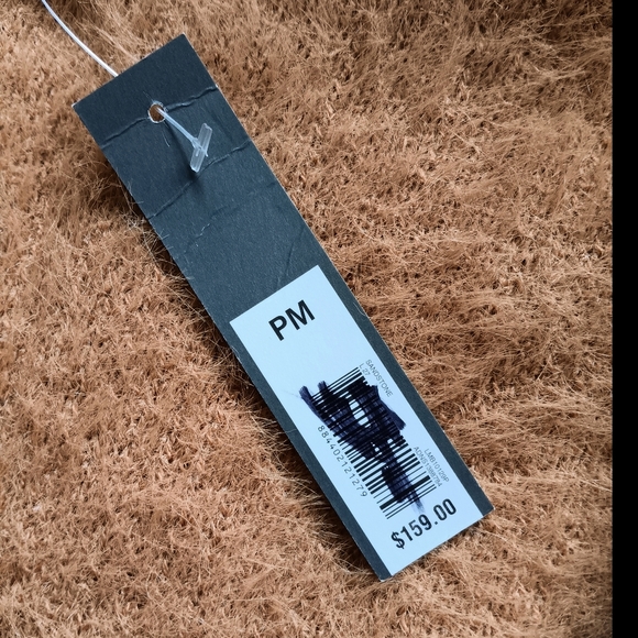 🤎 The Limited Womens Faux Fur Long Cardigan Petite Medium PM Tan Beige - Picture 13 of 14